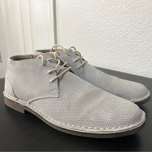 MEN'S KENNETH COLE REACTION GREY SUEDE LEATHER DESERT CHUKKA BOOT SHOES 10